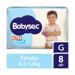 Panales Talle G Ultrasoft Babysec X 8 Uni