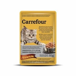 Alimento Gatos Humedo Carrefour Pollo Leche 85grs